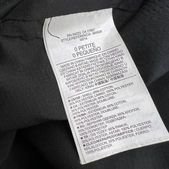 Banana Republic Sleeveless Dress Black & White Tweed V Neck size 0 Petite - Picture 9 of 10